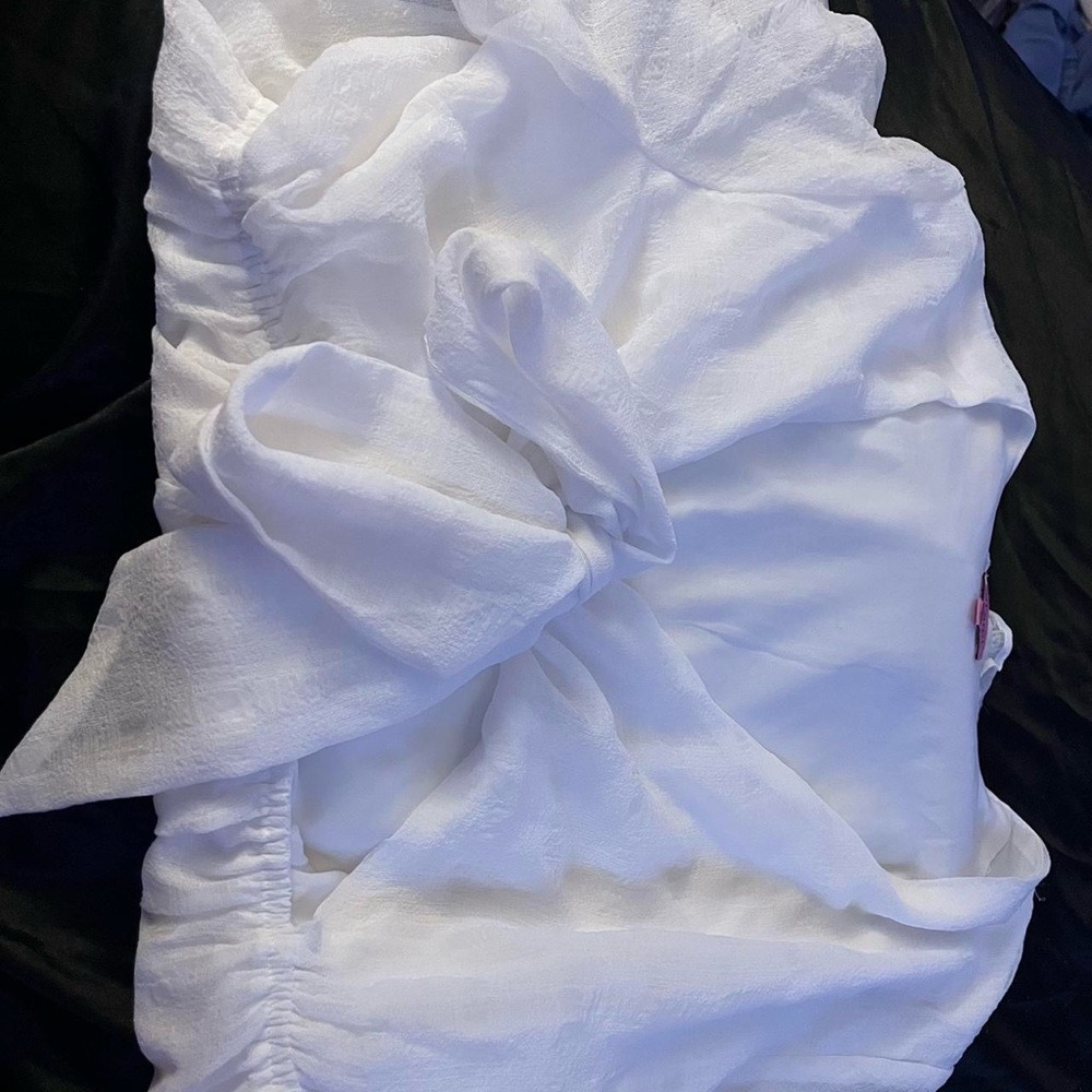 Miami White Blouse with Ruffle Detail